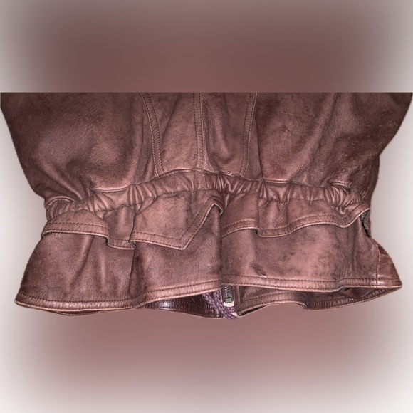 Vintage Nappa Lamb Sueded Leather Brown Bomber Jacket Coat 80s 90s 36 Medium - Picture 11 of 17